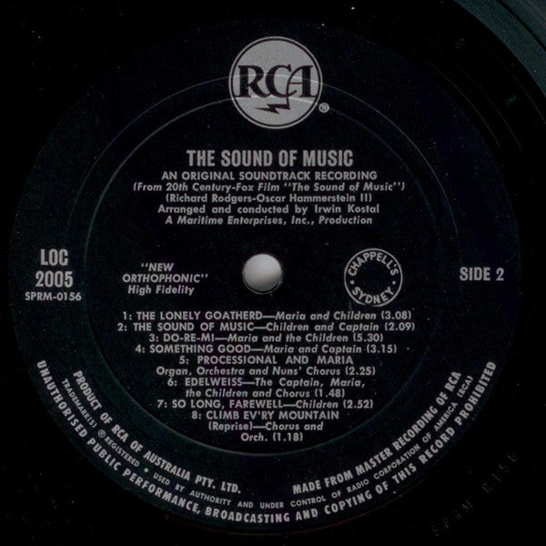 Rodgers & Hammerstein : The Sound Of Music (LP, Album, Mono)