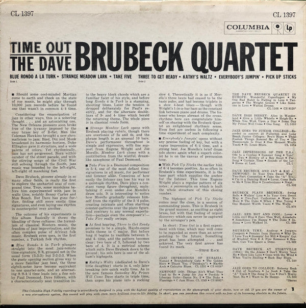 The Dave Brubeck Quartet : Time Out (LP, Album, Mono, Ter)