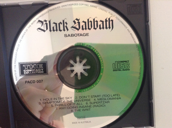 Black Sabbath : Sabotage (CD, Album, RE)