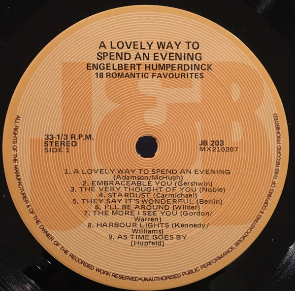 Engelbert Humperdinck : A Lovely Way To Spend An Evening (LP, Album)