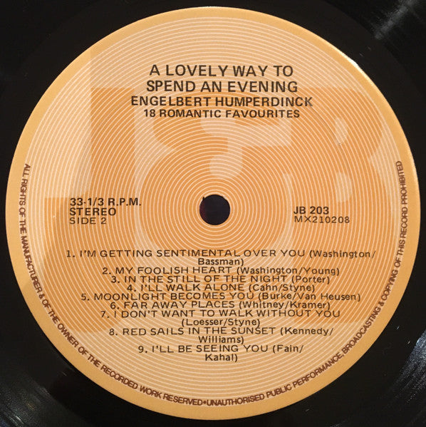 Engelbert Humperdinck : A Lovely Way To Spend An Evening (LP, Album)