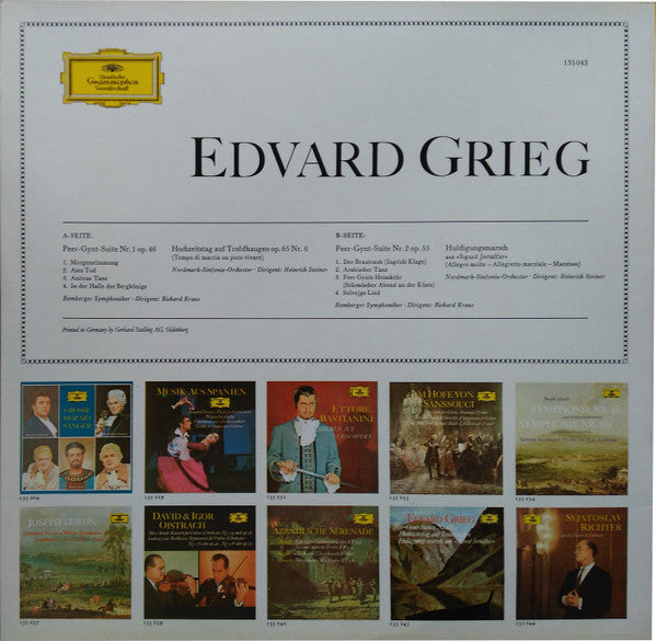 Edvard Grieg - Richard Kraus / Bamberger Symphoniker : Peer-Gynt-Suite Nr. 1&2 / Hochzeitstag Auf Troldhaugen / Huldigungsmarsch Aus »Sigurd Jorsalfar«  (LP, Album)