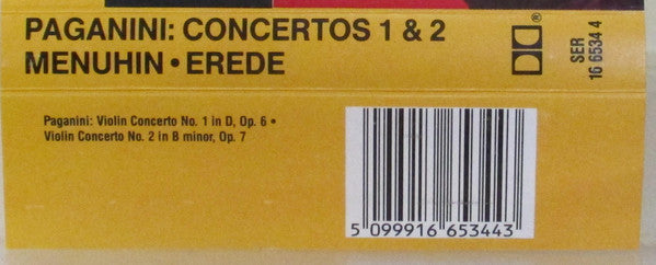 Niccolò Paganini, Yehudi Menuhin, Royal Philharmonic Orchestra, Alberto Erede : Violin Concertos 1 & 2 (Cass, RE)