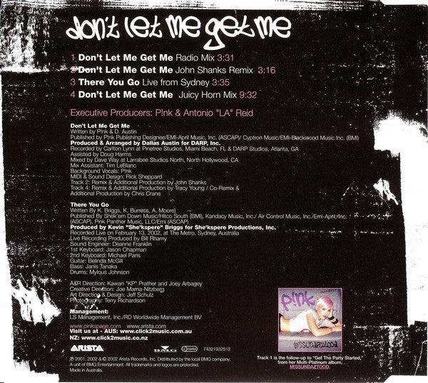 P!nk : Don't Let Me Get Me (CD, Single)