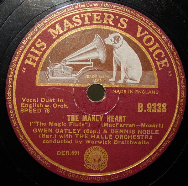 Gwen Catley , And  Dennis Noble , With Hallé Orchestra : The Manly Heart / Give Me Thy Hand, Oh Fairest (Shellac, 10")