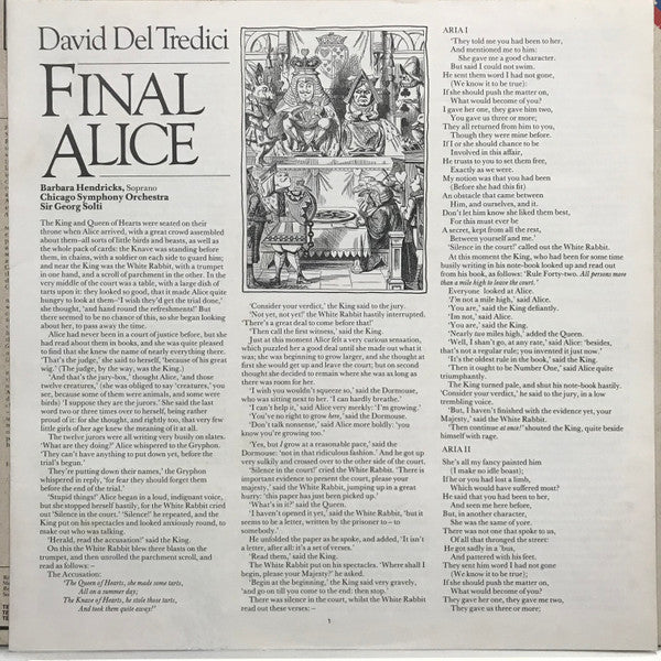 David Del Tredici / Barbara Hendricks, Chicago Symphony Orchestra, Georg Solti : Final Alice (LP, Album)