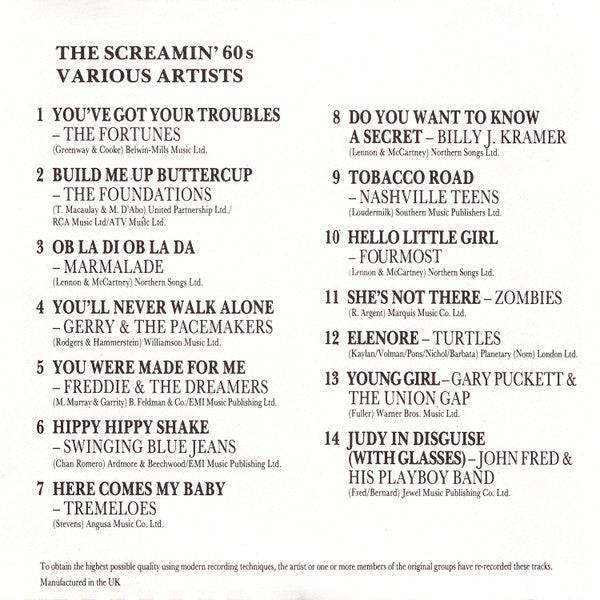 Various : The Screaming' Sixties (CD, Comp)