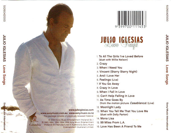 Julio Iglesias : Love Songs (CD, Comp)