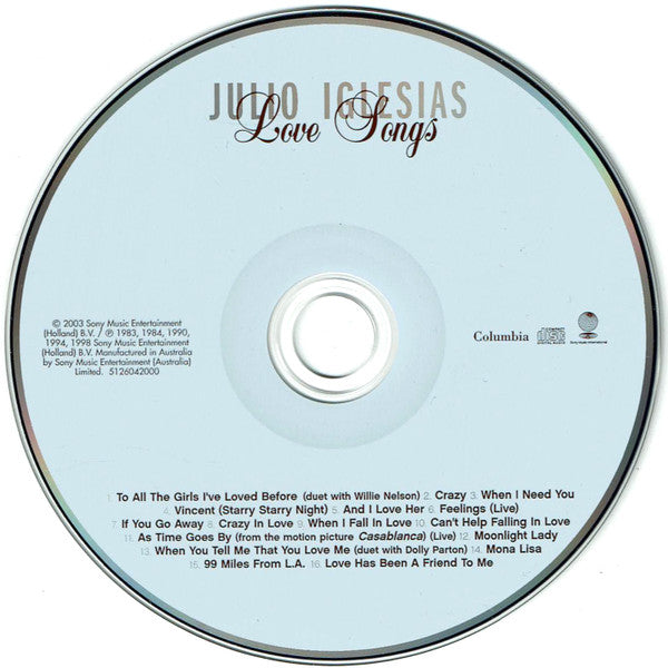 Julio Iglesias : Love Songs (CD, Comp)
