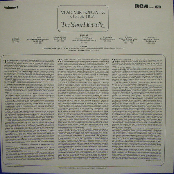 Vladimir Horowitz : Vladimir Horowitz Collection Volume 1 • The Young Horowitz (LP, Comp, Mono)
