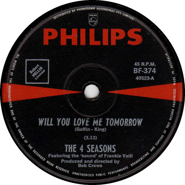 The 4 Seasons* : Will You Love Me Tomorrow (7", Single)