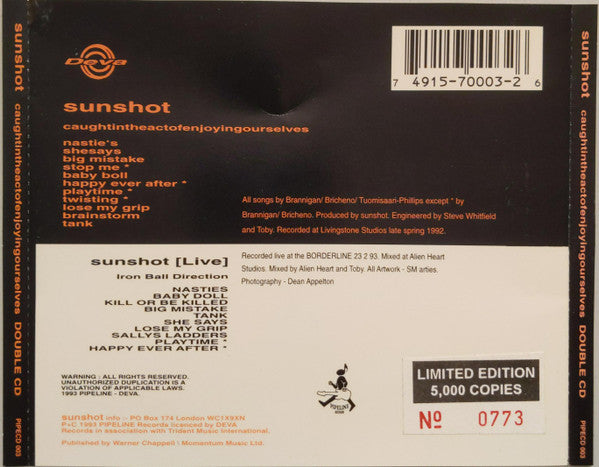 Sunshot : Caughtintheactofenjoyingourselves / Iron Ball Direction (Live) (CD, Album + CD, Album + Comp, Ltd, Num)