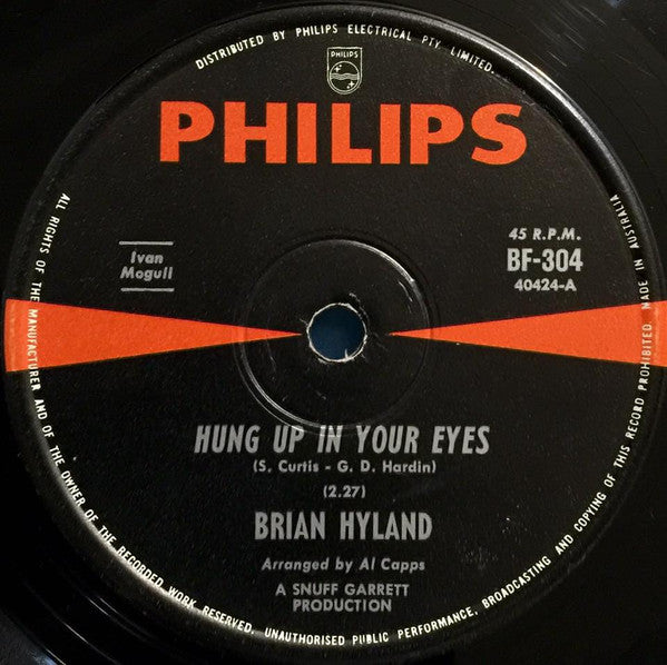 Brian Hyland : Hung Up In Your Eyes (7", Single)