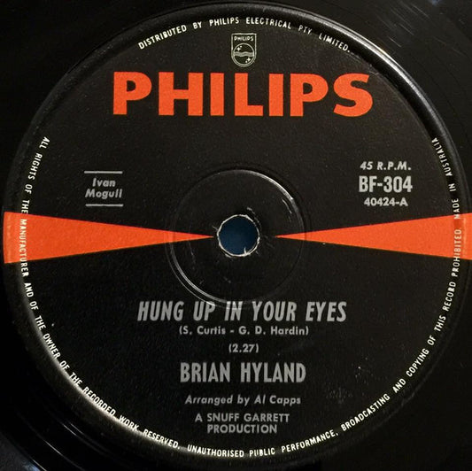 Brian Hyland : Hung Up In Your Eyes (7", Single)
