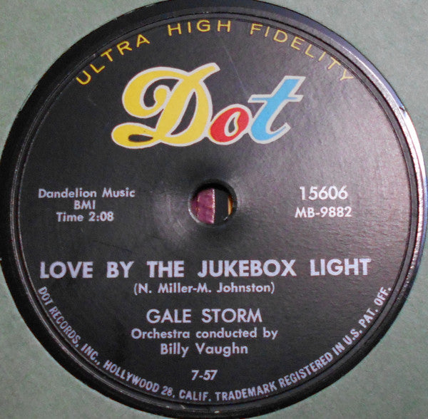 Gale Storm : Love By The Jukebox Light / On My Mind Again (Shellac, 10")