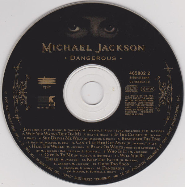 Michael Jackson : Dangerous (CD, Album, DAD)