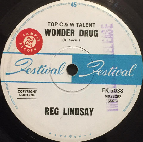 Reg Lindsay : Wonder Drug (7", Single, Promo)