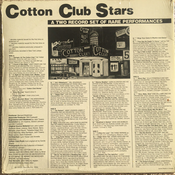Various : Cotton Club Stars (2xLP, Comp, Mono, Gat)