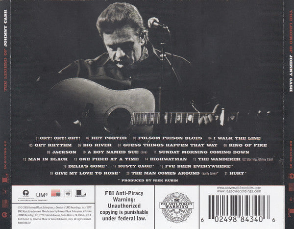 Johnny Cash : The Legend Of Johnny Cash (CD, Comp, Mono)
