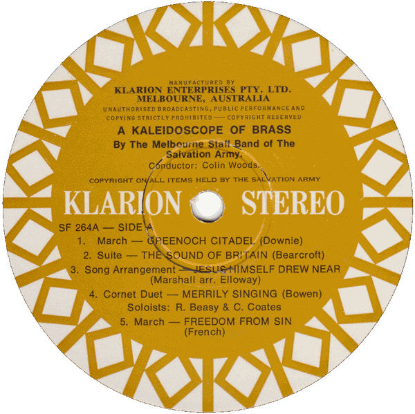 The Melbourne Staff Band of The Salvation Army : A Kaleidoscope Of Brass (LP, Album)