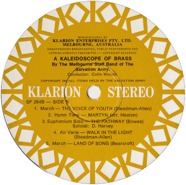 The Melbourne Staff Band of The Salvation Army : A Kaleidoscope Of Brass (LP, Album)