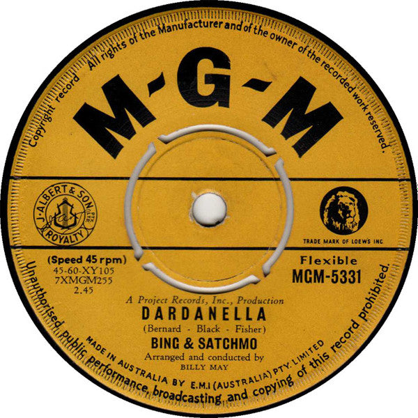 Bing Crosby & Satchmo (2) : Muskrat Ramble / Dardanella (7", Single)
