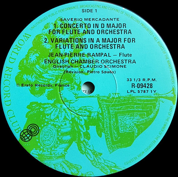 Giuseppe Saverio Mercadante, Jean-Pierre Rampal, English Chamber Orchestra, Claudio Scimone : Three Flute Works (LP, Album, Club)