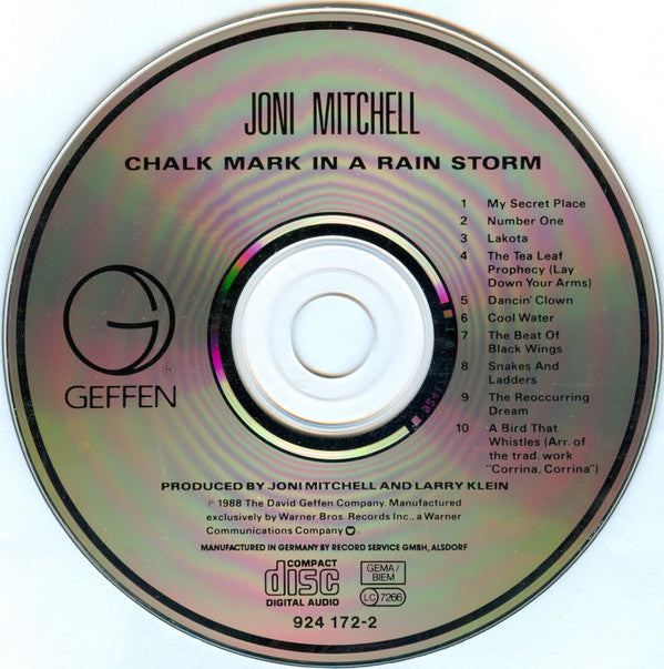 Joni Mitchell : Chalk Mark In A Rain Storm (CD, Album)