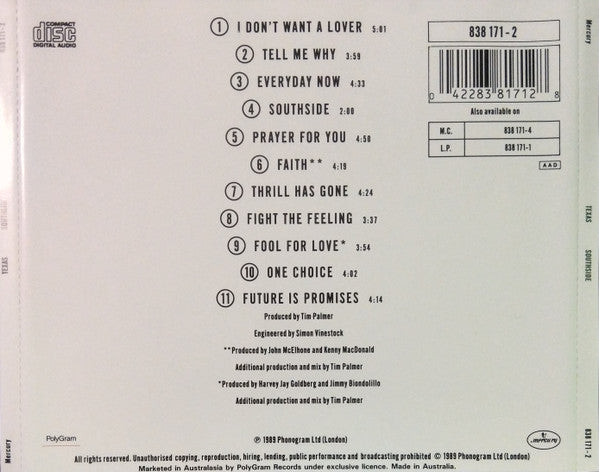 Texas : Southside (CD, Album)