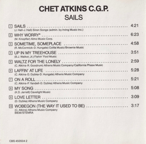 Chet Atkins C.G.P.* : Sails (CD, Album)