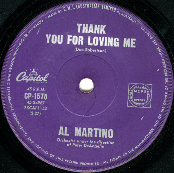 Al Martino : Always Together (7", Single)