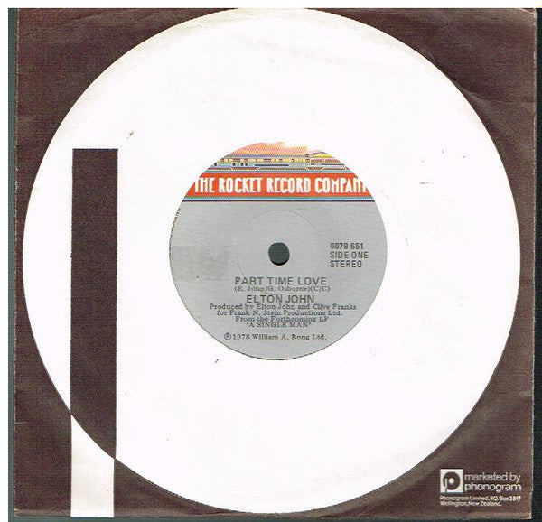 Elton John : Part Time Love (7", Single)