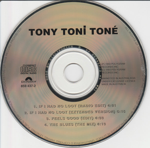 Tony! Toni! Toné! : If I Had No Loot (CD, Single, Car)