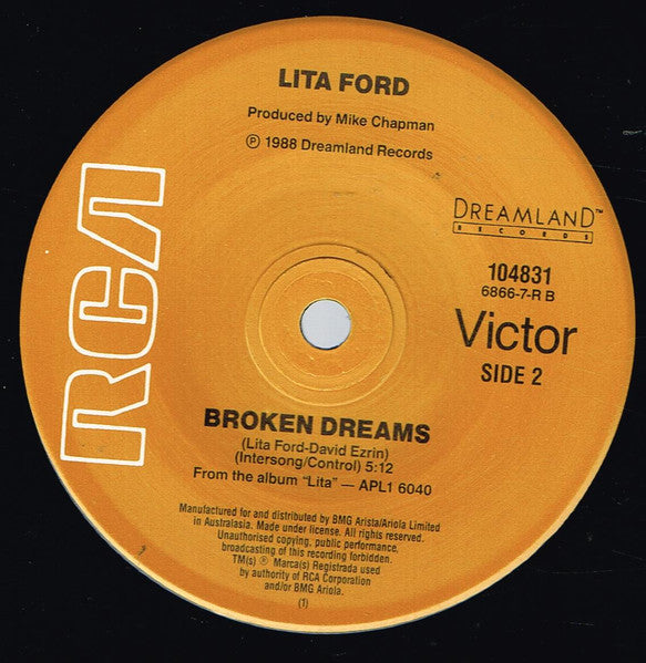 Lita Ford : Kiss Me Deadly (7", Single, Bro)