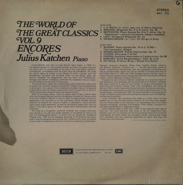 Julius Katchen : Encores (LP, RE)
