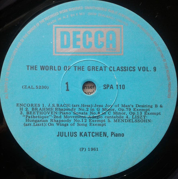 Julius Katchen : Encores (LP, RE)