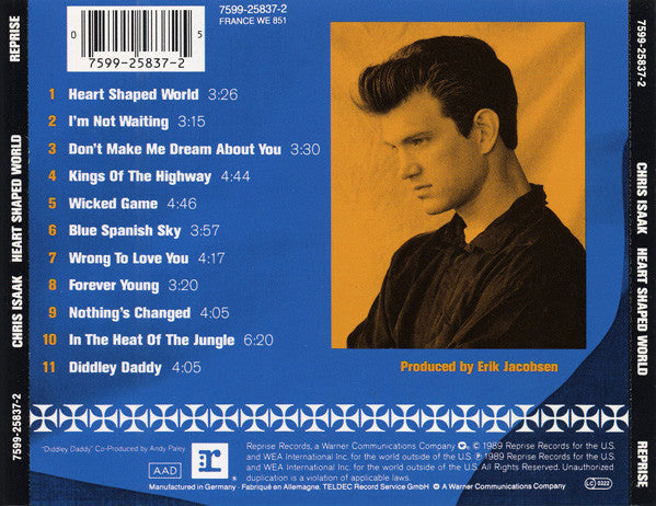 Chris Isaak : Heart Shaped World (CD, Album, RE, RP)