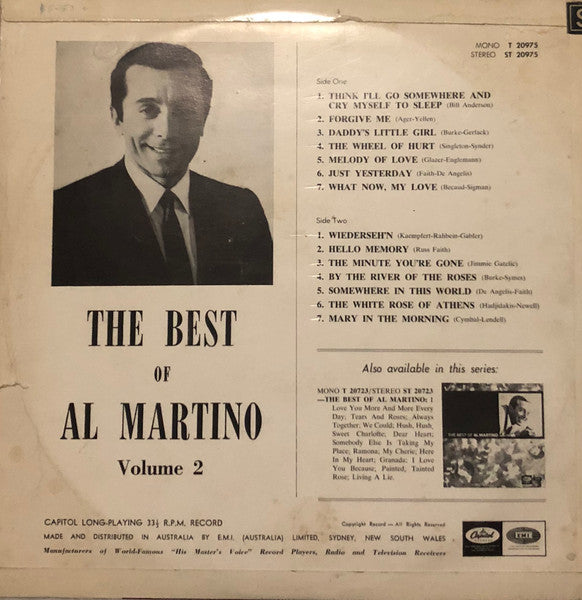 Al Martino : The Best Of Al Martino Volume 2 (LP, Comp)