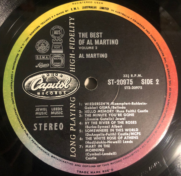 Al Martino : The Best Of Al Martino Volume 2 (LP, Comp)