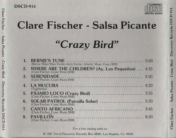 Clare Fischer & Salsa Picante : Crazy Bird (CD, Album)