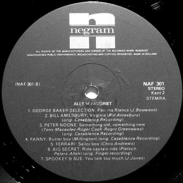 Various : Alle 14 Favoriet! (LP, Comp)