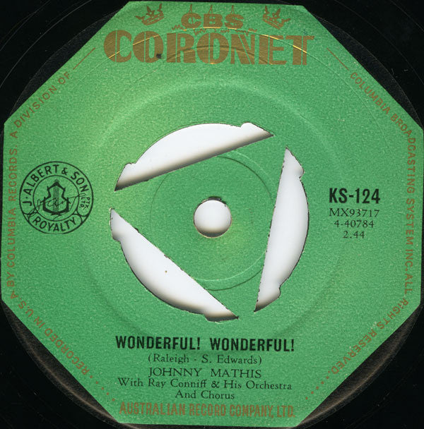 Johnny Mathis : Wonderful! Wonderful! (7", Single)
