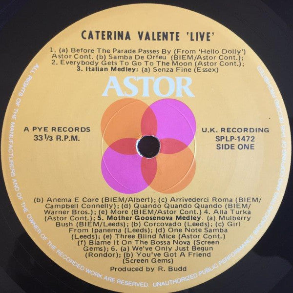 Caterina Valente : The Live Concert Album (LP, Album)