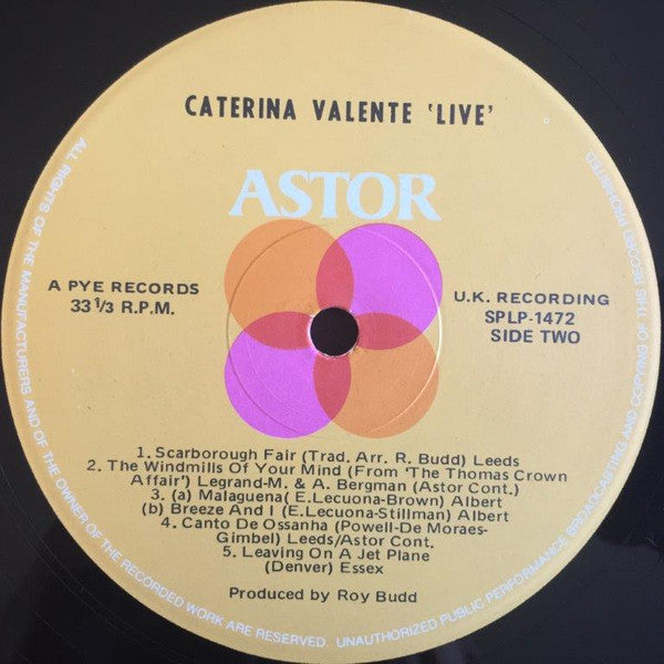 Caterina Valente : The Live Concert Album (LP, Album)
