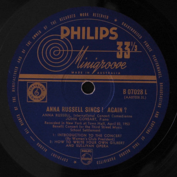 Anna Russell : Anna Russell Sings! Again? (LP, Album, Mono)