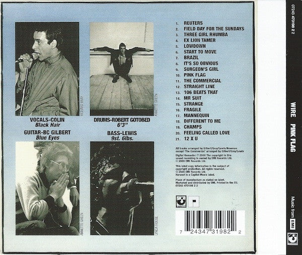 Wire : Pink Flag (CD, Album, RM, Dig)