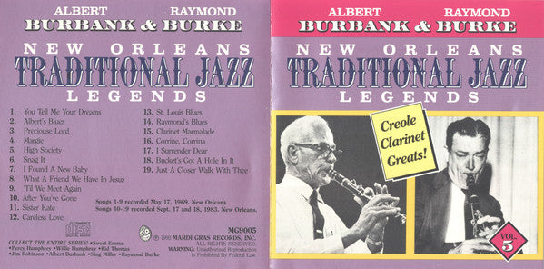 Albert Burbank & Raymond Burke : Creole Clarinet Greats! (CD, Comp)