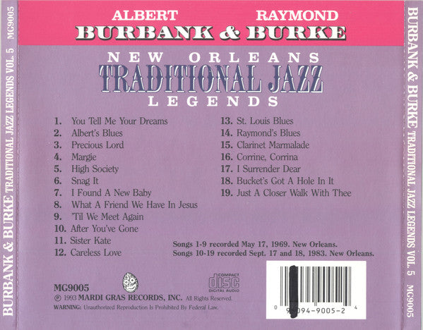 Albert Burbank & Raymond Burke : Creole Clarinet Greats! (CD, Comp)