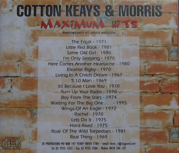 Cotton Keays & Morris : Maximum Hits (CD, Ltd)