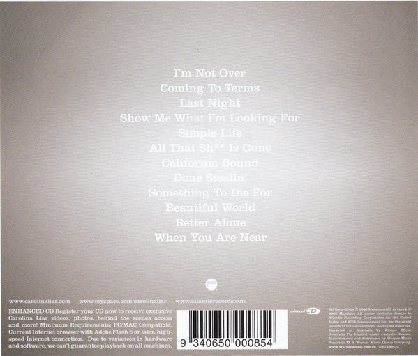 Carolina Liar : Coming To Terms (CD, Album, Enh)